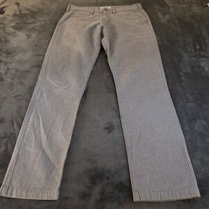 Express Slim Fit Finn Dress‎ Chino Pants Mens Size 30x32" Herringbone Gray Blue